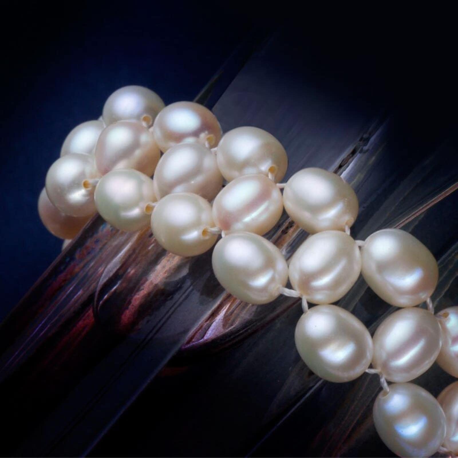 Collar De Perlas Naturales De Agua Dulce con Cierre De Plata De Ley 925 Auténtica, Joyería De Perlas para Mujer, Novia, Boda