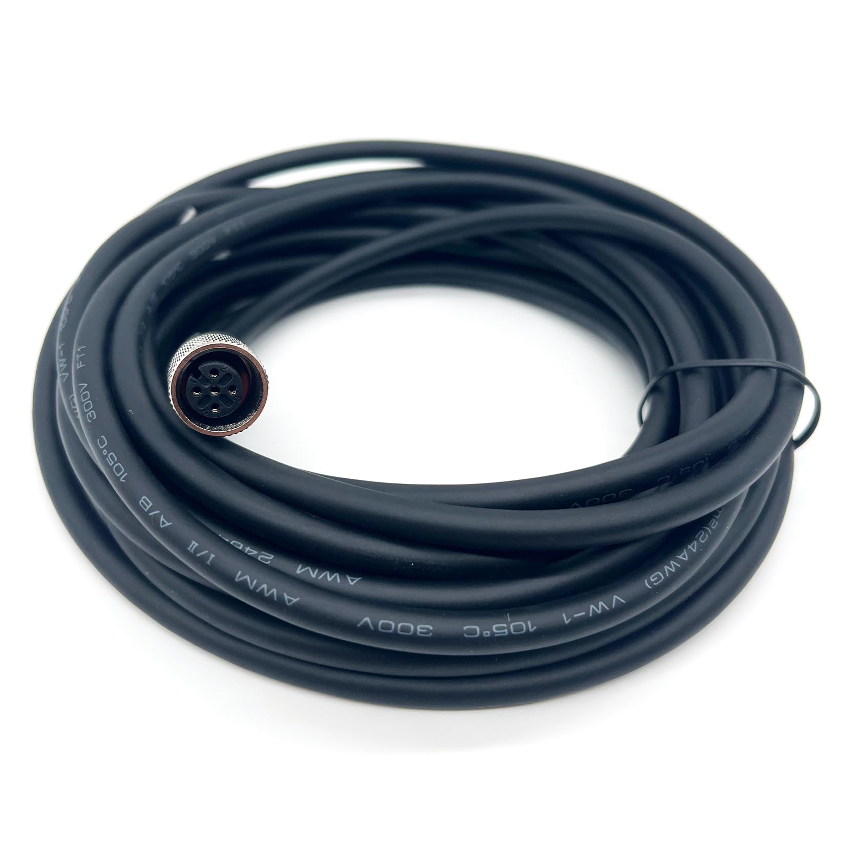 16.4Ft M12 5Pin Connector Cable A Code Straight Single Female Plug Socket Aviation Sensor Electrical PVC Cable IP67 Rated 60V/4A Unshielded for Industrial and Aviation AWG22 (5M PVC)