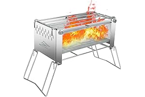 sutekus 17" Camping Fire Pit Portable Mesh Firepit & Charcoal Grill