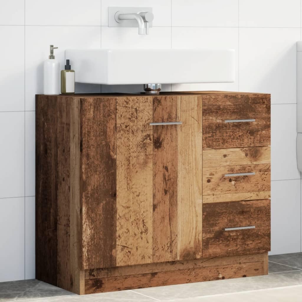 ShGaxin Szafka do umywalki inżynierii drewna w wieku 63x30x54 cm, szafka łazienkowa, szafka pod umywalkę, meble łazienkowe, meble umywalkowe - 858323
