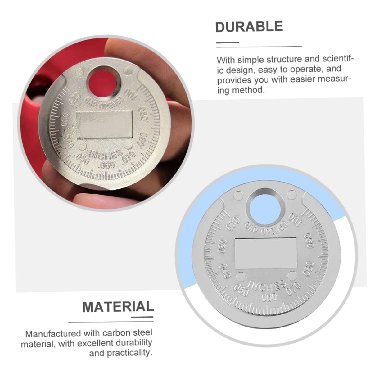2piezas Calibrador De Espacio Para Bujías De Herramienta De Medición De Brechas Carbono Duradero y Práctico Para Mantenimiento De Automóviles