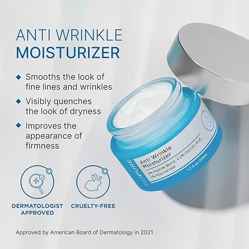 Miniatura 4 de goPure Glyco-Peptide Crema facial antiarrugas  Hidratante de ácido hialurónico para cara con ácido glicólico, péptidos y vitamina E  Hidratante