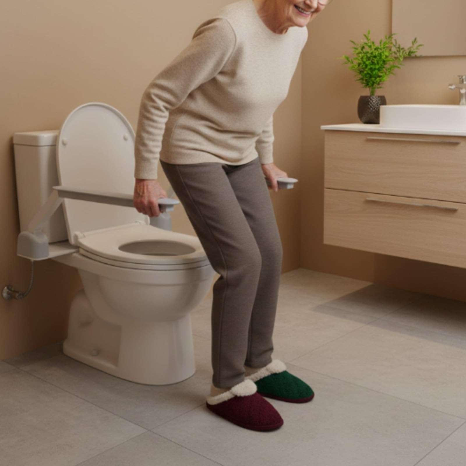 Pasamanos Baño sin Perforación Estable para viduos con Movilidad Reducida, Uso Diario en el Hogar