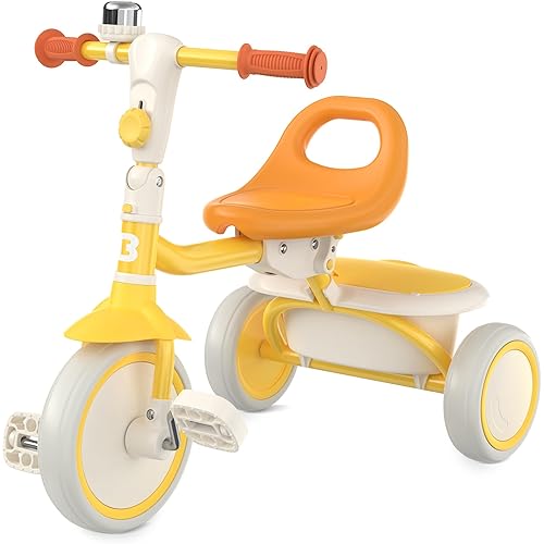 besrey Kids Tricycles Age 18 Month to 5 Years, Toddler Tricycle Kids Trikes Tricycle, Gift Toddler Tricycles for 2-5 Year Olds, Gift & Toys for Boy & Girl, Trikes for Toddlers, Yellow
