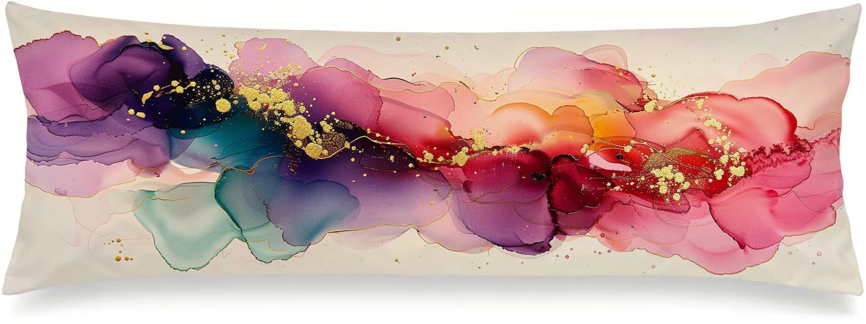 Poszewka na poduszkę Długość 50x150cm, Aksamit, Abstrakcja Kremowy, m-127