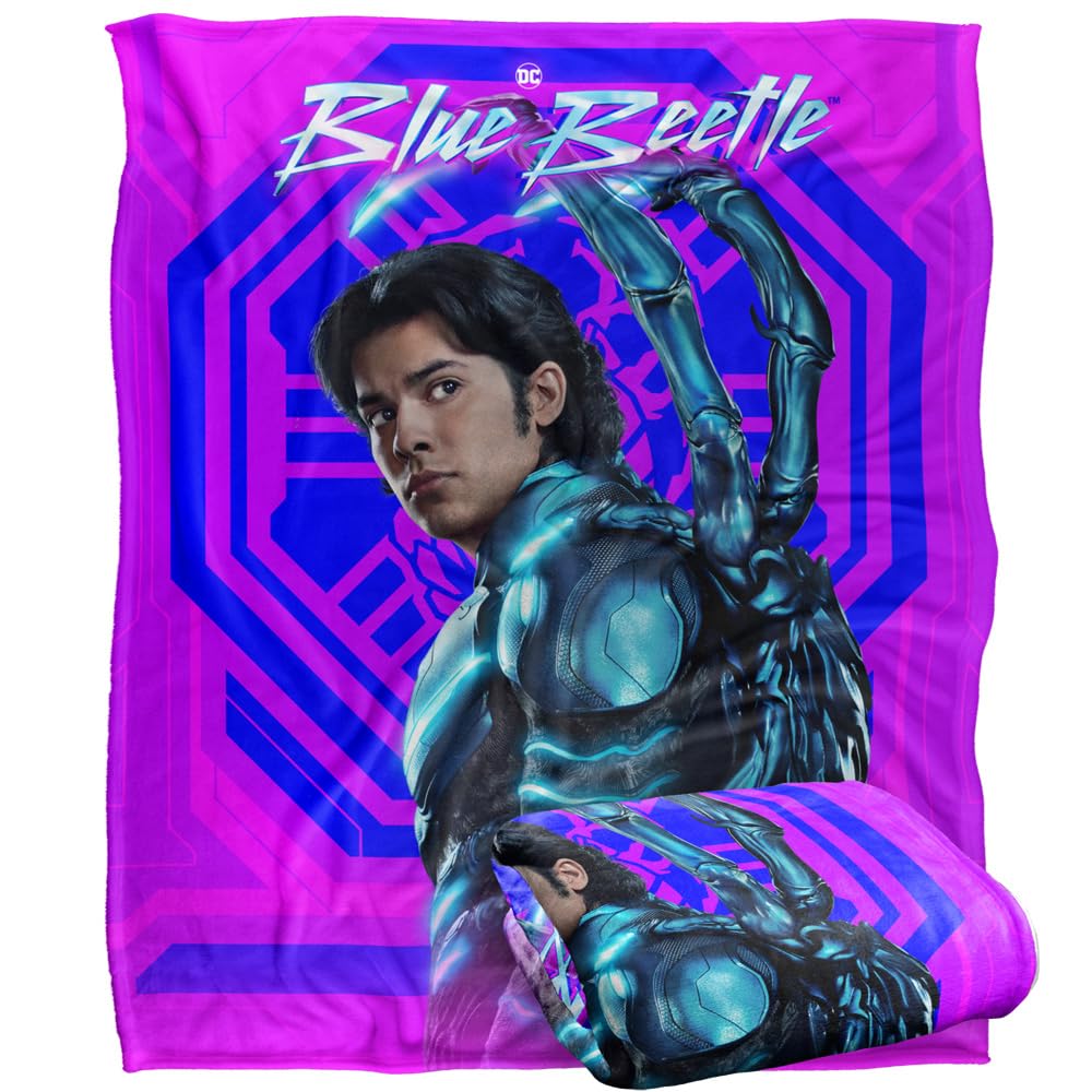 BLUE BEETLE (2023 Blanket, 152 x 127 cm Beetle Neon Glare Silky Touch Super Soft Throw Blanket