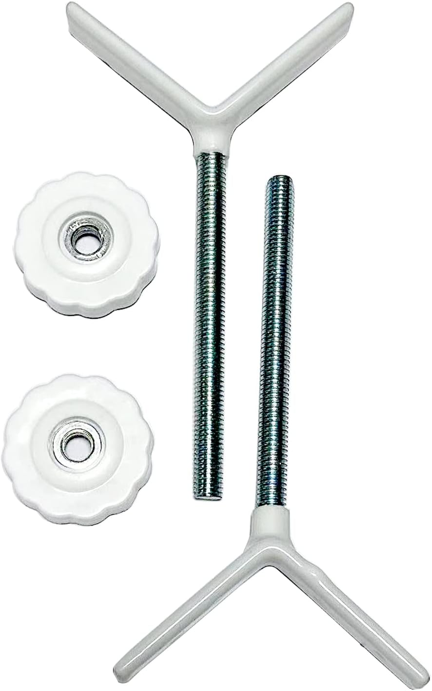 2Pcs Baby Gate Extra Long Y Spindle Rod for Stair Banister Adapter, M8 (8mm) Replacement Bolt Part for Baby & Pet Pressure Mounted Safety Gates, Baby Tension Gate Extender (White)