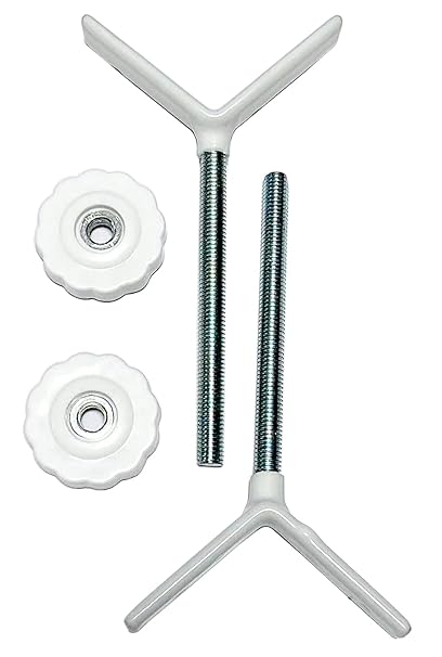 2Pcs Baby Gate Extra Long Y Spindle Rod for Stair Banister Adapter, M8 (8mm) Replacement Bolt Part for Baby & Pet Pressure Mounted Safety Gates, Baby Tension Gate Extender (White)