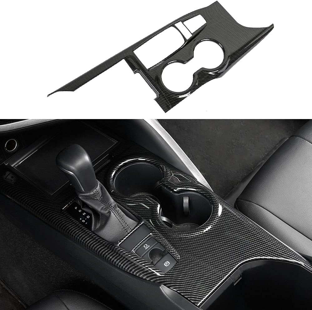 XITER 1Pcs Lacquer Black ABS Gear Shift Knob Console Panel Trims Cover Cup Holder Decor Sticker for Toyota Camry LE SE TRD SE 2018 2019 2020 2021 2022 2023 2024-Without Seat Heater Switch