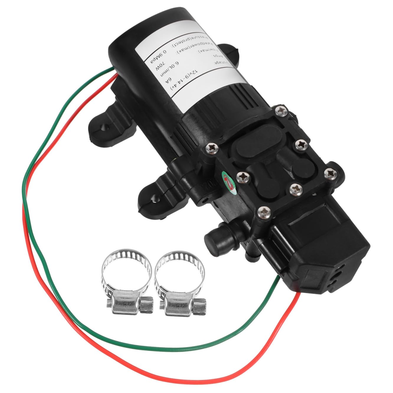 Operitacx Bomba de Agua Eléctrica de Diafragma Auto Reinicio y Fácil Instalación Negra 12v 70w para Dispositivo de Limpieza por Pulverización