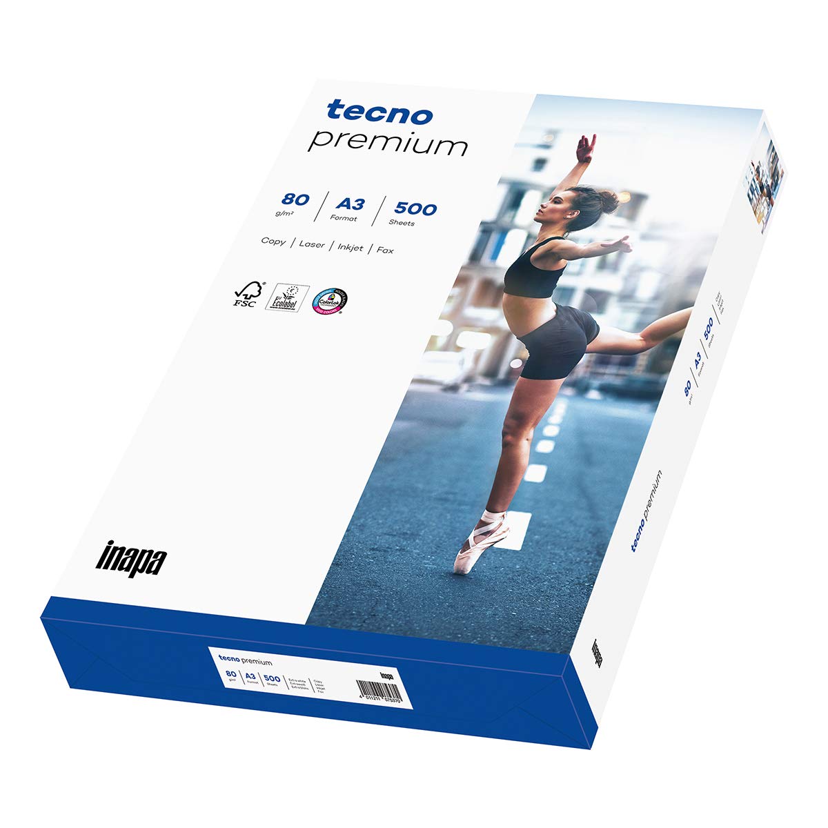 inapa Papier do drukarek/kopiarek tecno Premium: 80 g/m², A3, biały, 500 arkuszy