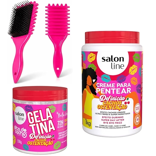 KIT DEFINIÇÃO CACHOS OSTENTAÇÃO + ESCOVA FITAGEM KIT DEFINIÇÃO CACHOS OSTENTAÇÃO + ESCOVA FITAGEM
