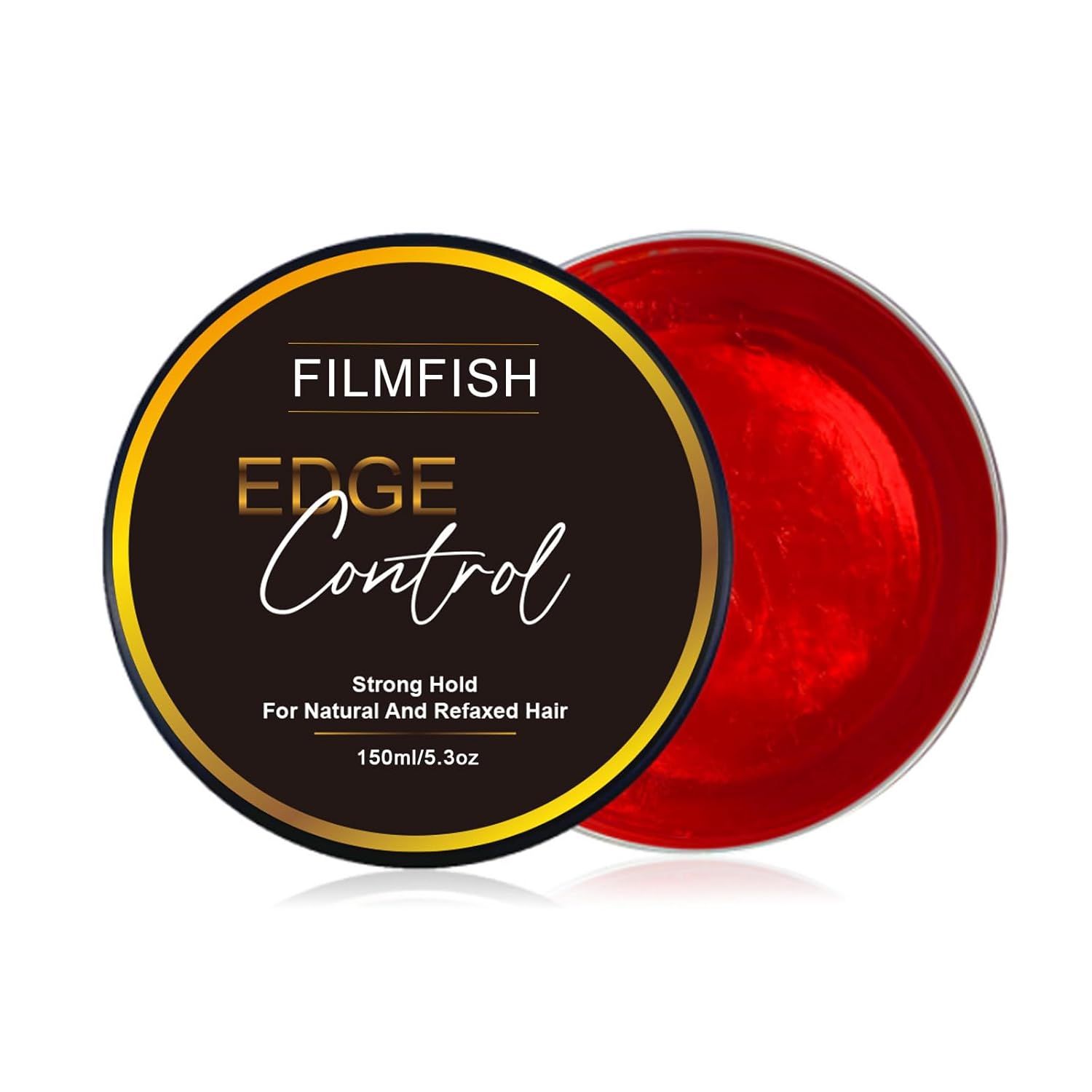 Strong Hold Edge Control Gel with Castor Oil 5.3 Fl Oz, Non-Greasy, Non-Flaking, No White Cast, Long Lasting, Supports Hair Growth, Natural Formula, For All Hair Types