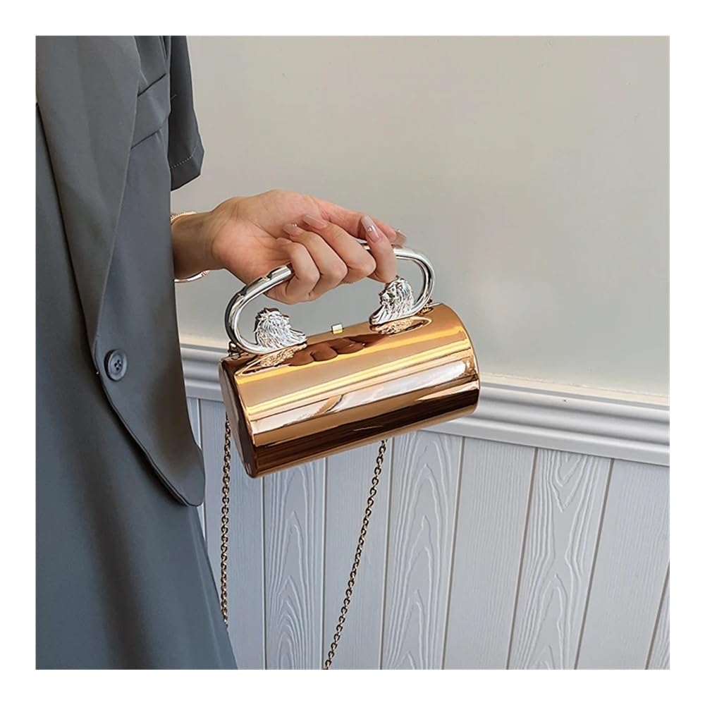 Akrylowa torebka kopertówka cylindryczna damska torba crossbody z łańcuszkiem torebka solidna torba hobo na wesele studniówkę imprezę