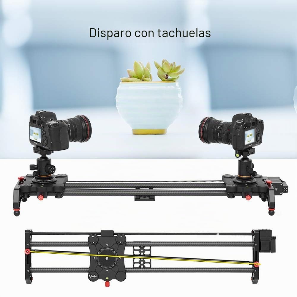 Slider cámara GVM Track Dolly Slider - Sistema de rieles con Acelerador motorizado y Tomas de vídeo Follow Focus Shot - Disparo panorámico de 120° - 80cm