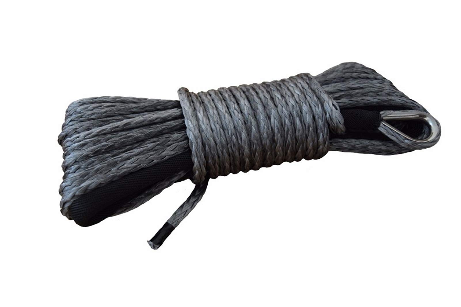 Winch Rope, Grey 6mm*15m Replacement Synthetic Rope for Winch,Plasma,ATV Accessories