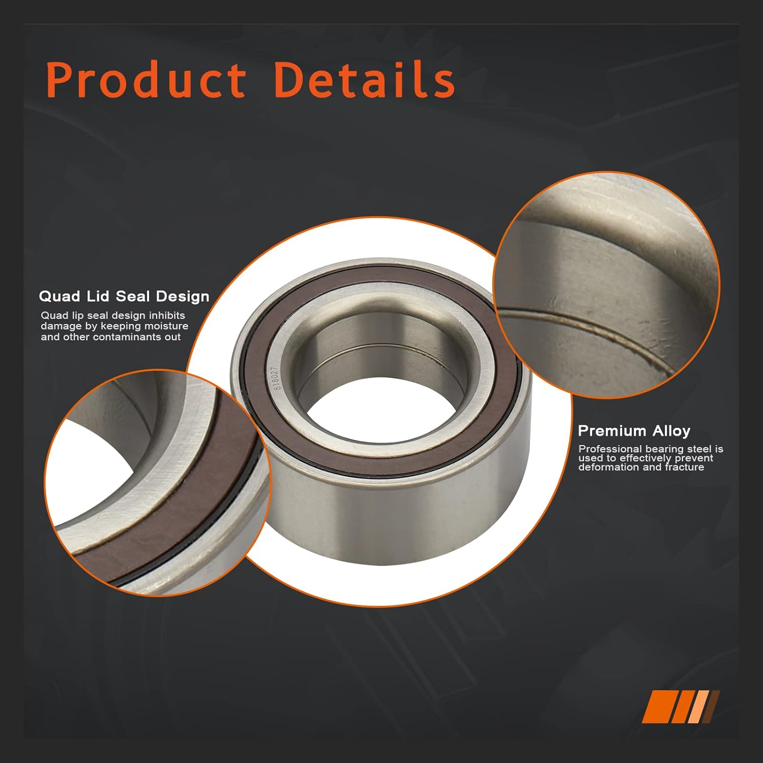 DRIVESTAR 510095 Front Wheel Hub Bearing Left/Right for Honda Accord 2008-2012/10-11 Accord Crosstour/12-15 Crosstour, 2010-2014 Acura TL/09-14 TSX - Image 4