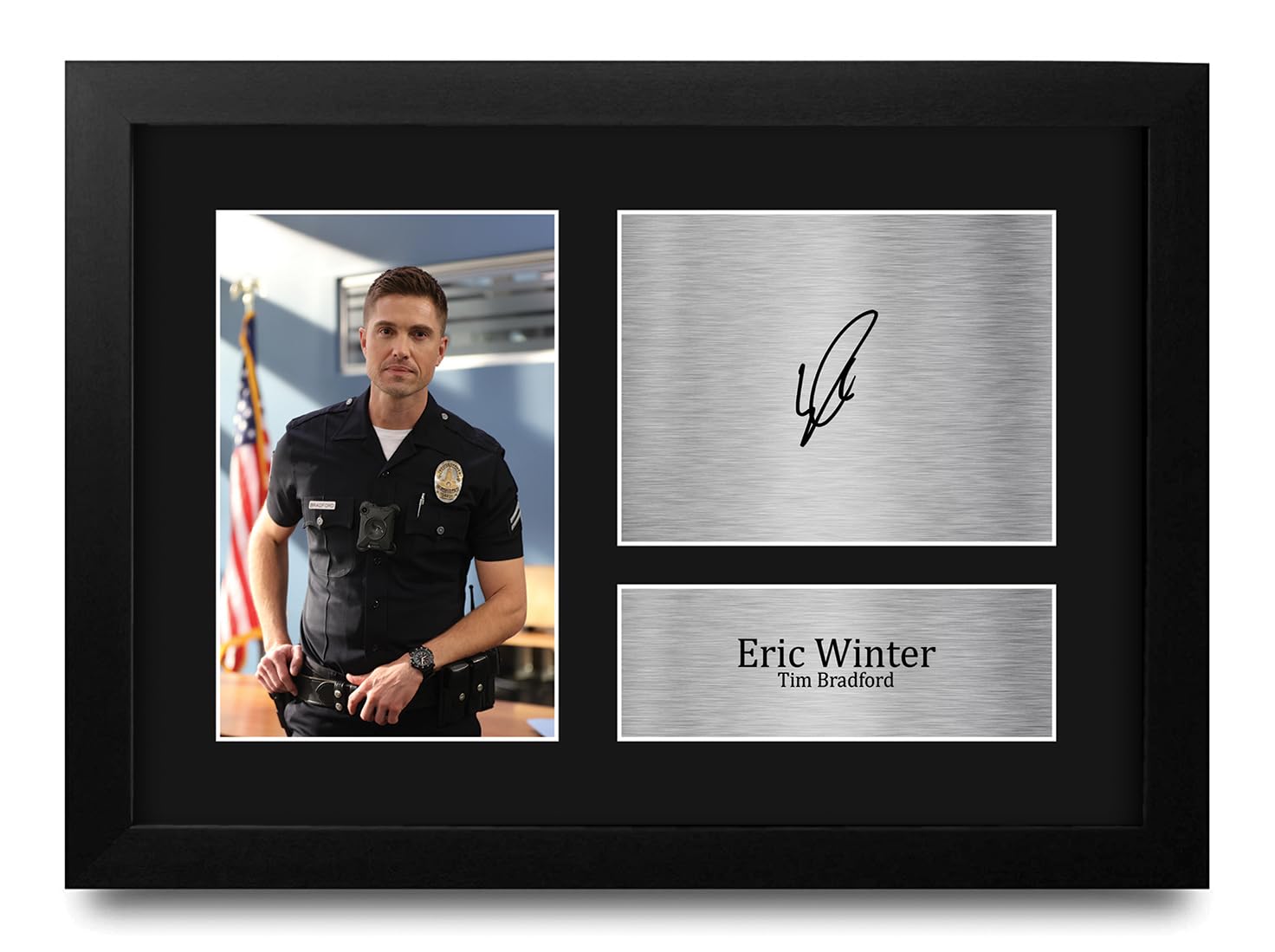 HWC Trading Eric Winter The Rookie Tim Bradford Gifts Printed Signed Autograph Picture for TV Show Fans - A4 Framed