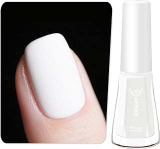 White Nail Polish Matte, Nail Polish White French Quick Dry, No UV Lamp Needed, Streak Free, Long- Last Fingernail Polish for Nail Manicure Salon DIY Nail Art, 0.35 Fl Oz