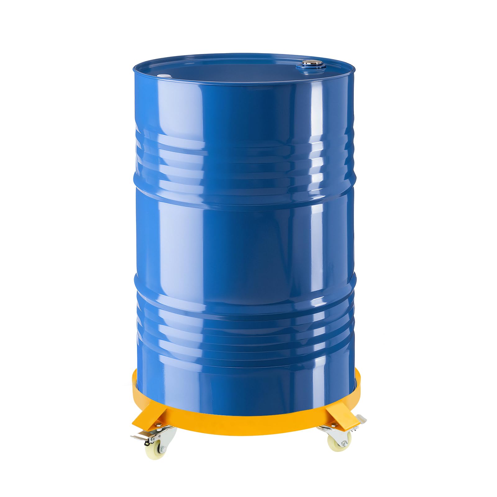 Oil Barrel Trolley with Swivel Casters Drum Transport Trolley Heavy Duty Barrel Trolley with 4 Universal Wheels (2 with Brakes) for Transporting Oil Drums Indoor Outdoor