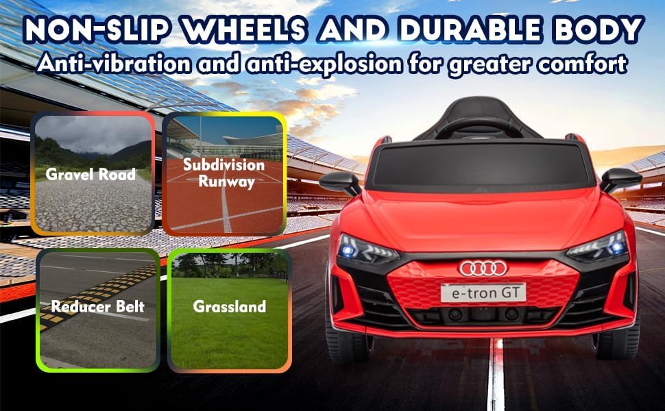 Miniatura 6 de Vehículo eléctrico para niños de 12 V con control remoto, licencia oficial de Audi, música Bluetooth, modo mecedor, luces LED, asiento de cuero, 3