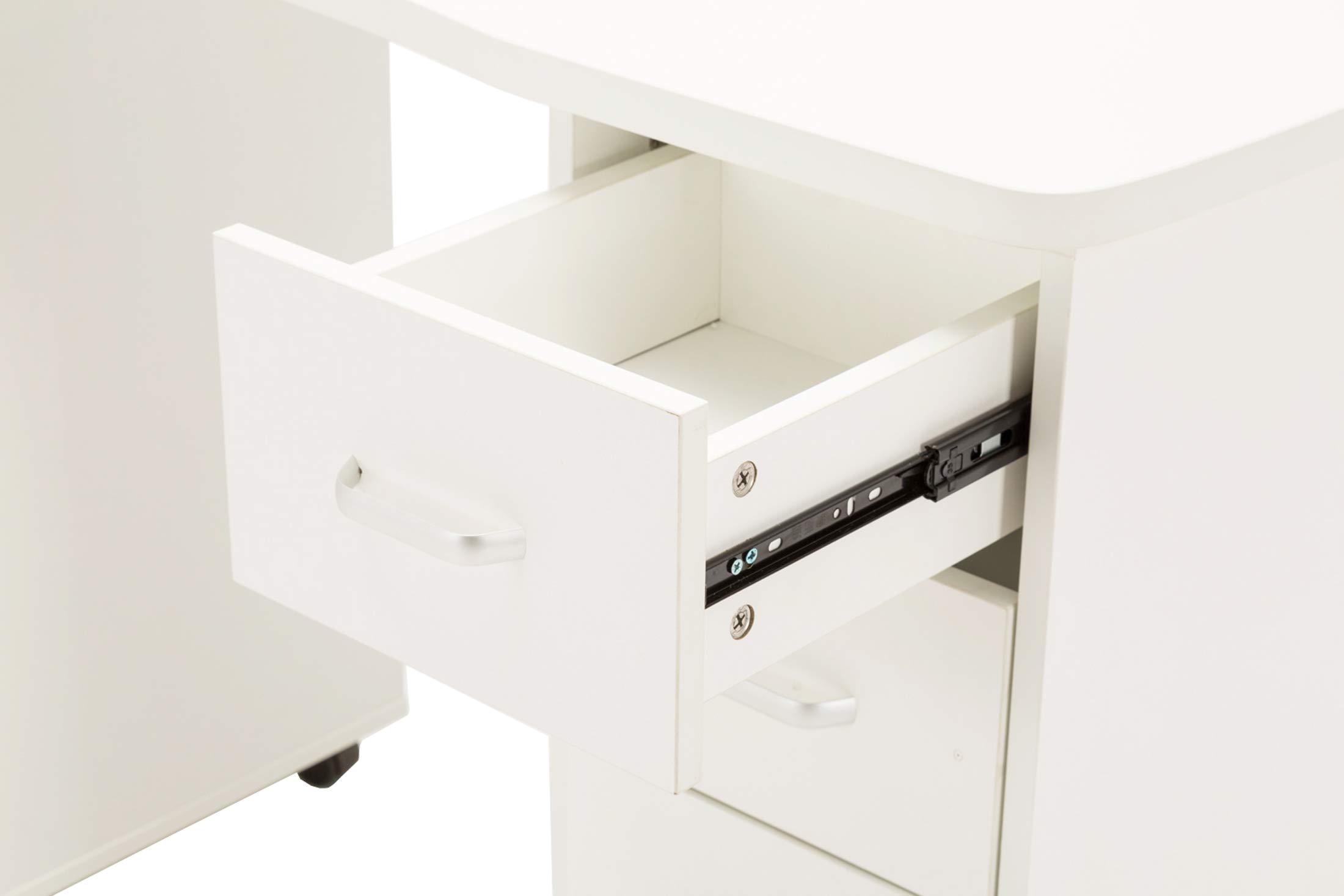 Barberpub Manicure Tavolo per Unghie Doppio Contenitore Tavolo da Studio Resistente All'acetone Spa Salone di Bellezza Attrezzatura per Unghie Bianco 0600