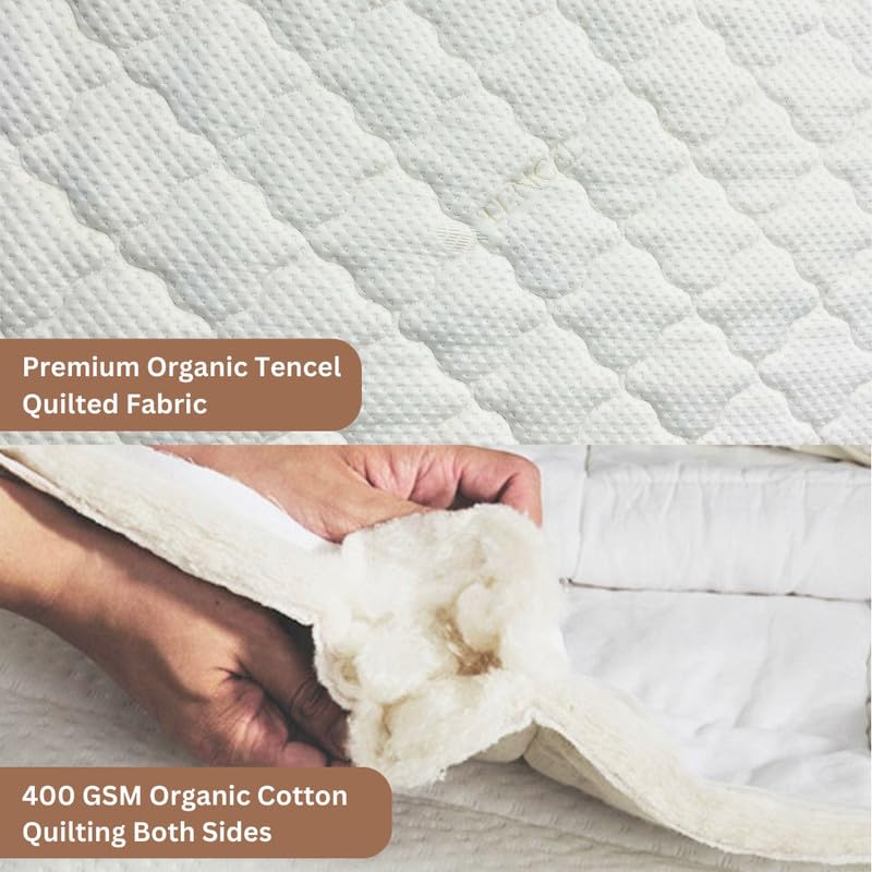 Image of DREAMZEE Ortho-Care 100% Natural Latex Mattress | Medium Comfort | Eco-Institut Certified | Hybrid Series - Double Size (72x48x6 Inches) | 10 Years Warranty