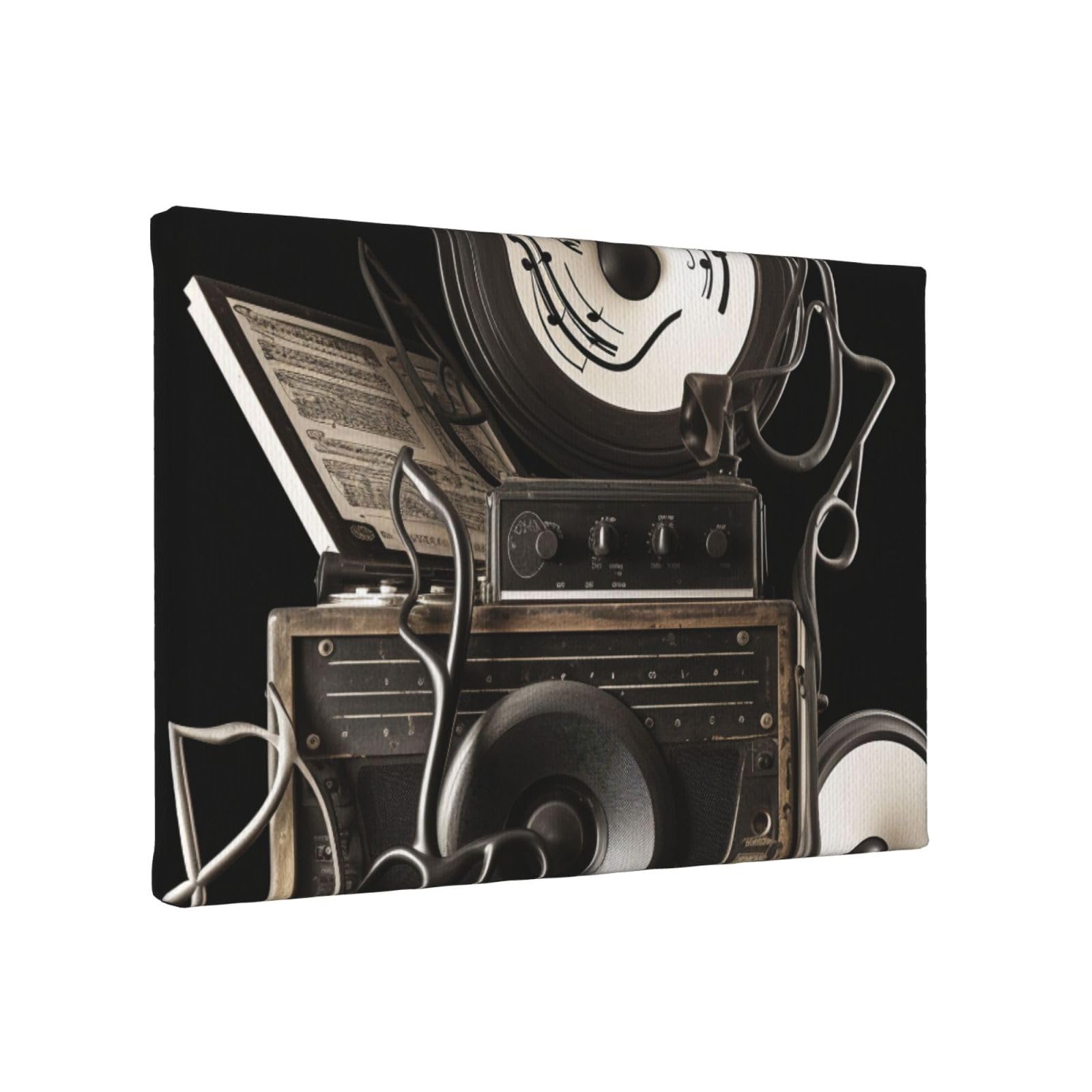 YKLJG Music art Printed Wall Art Canvas Painting 30x20 CM Wooden Framed Picture Painting Artwork Prints for Bedroom Kitchen Home Office Decor