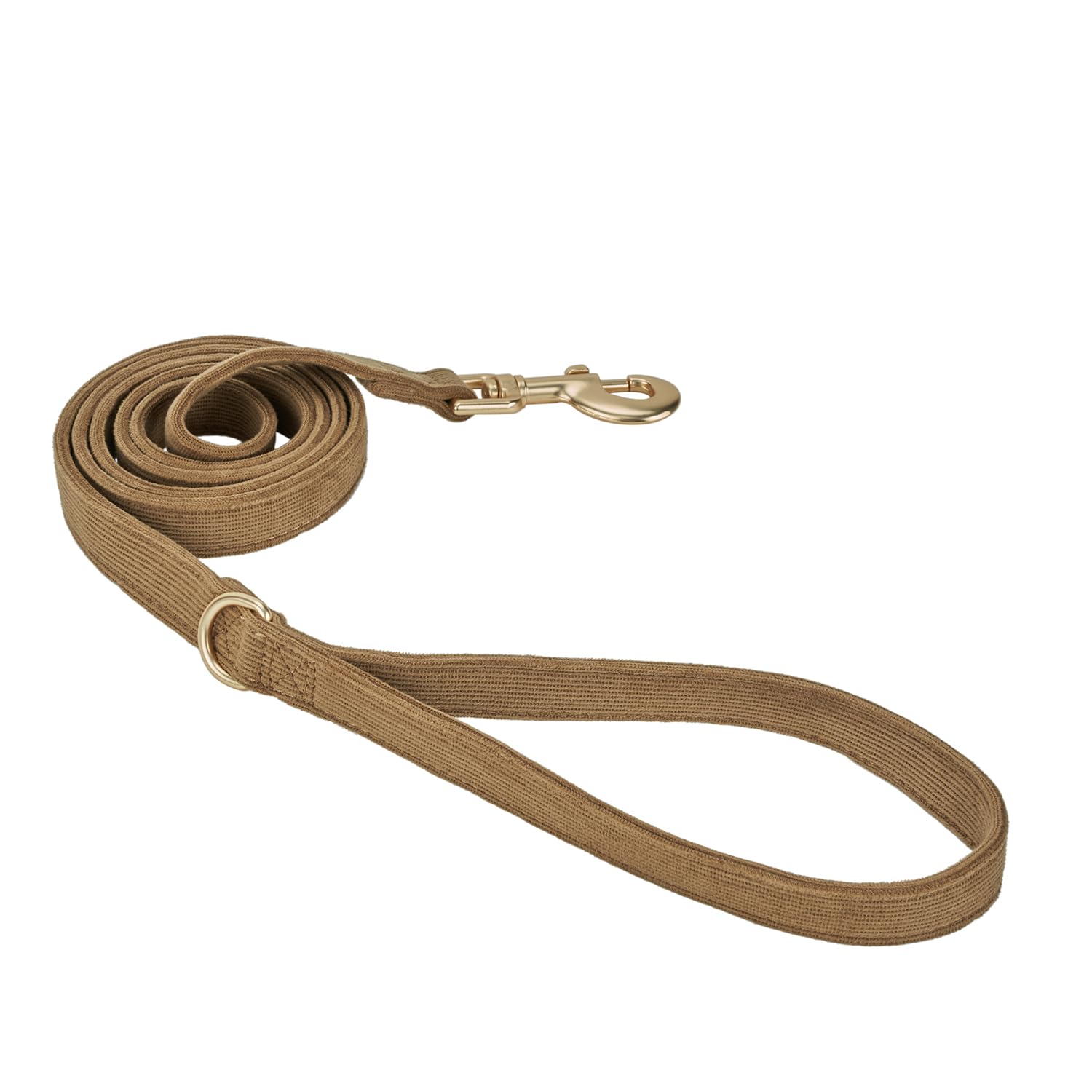 Petiry Soft Corduroy Fibric Dog Leash, 5 Feet Length Lead with Heavy Duty Rotating Hook, for Small Medium Dogs.(S,Brown) — image 1