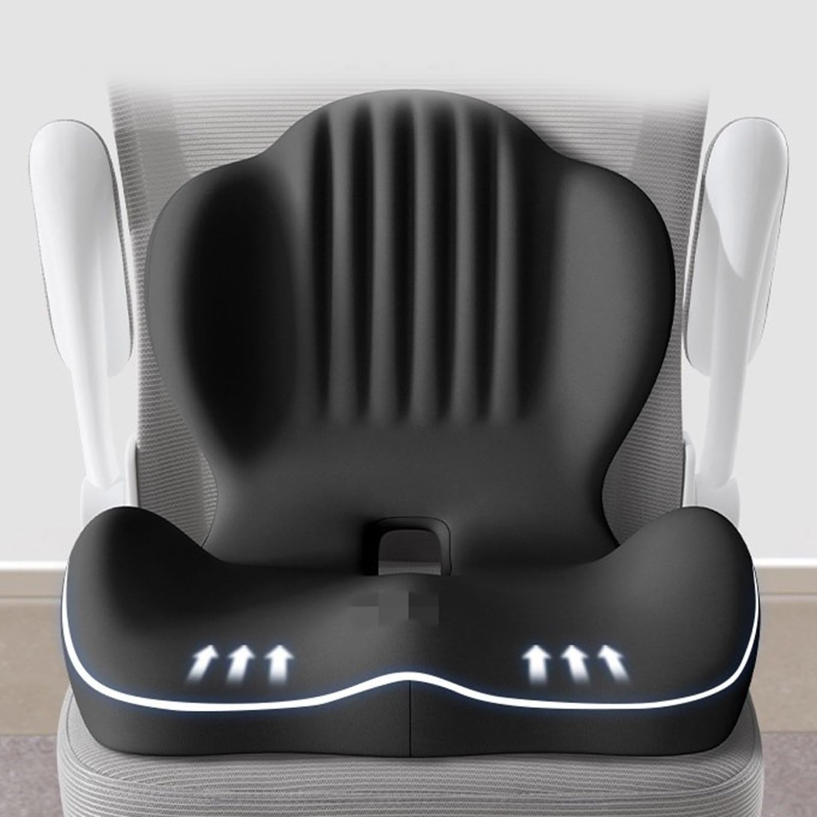 Cuscino per coccige con schienale integrato, cuscino lombare in memory foam, per sedia da scrivania, sedia ergonomica per la parte bassa della schiena