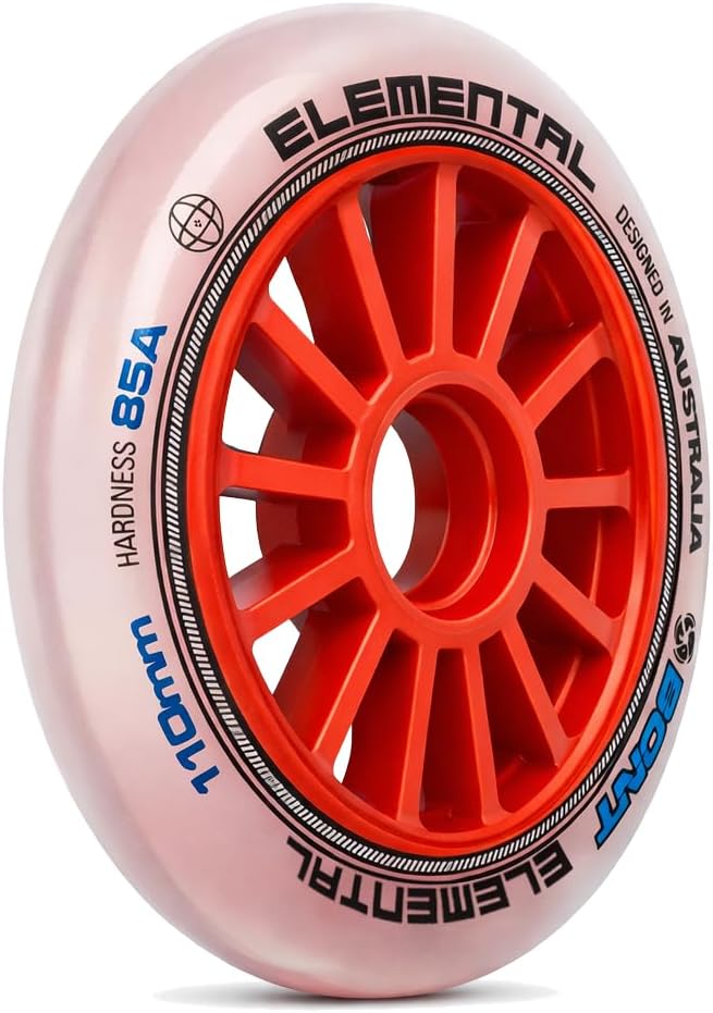 Bont Elemental Inline Speed Skate Wheel 85A Indoor Outdoor Training Wheel,110mm Set of 6 (110mm (Set of 6))