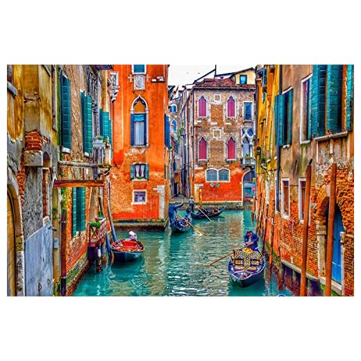 5 000-bitars pussel Venedig kanal en kombination av utmanande pussel och familjespel