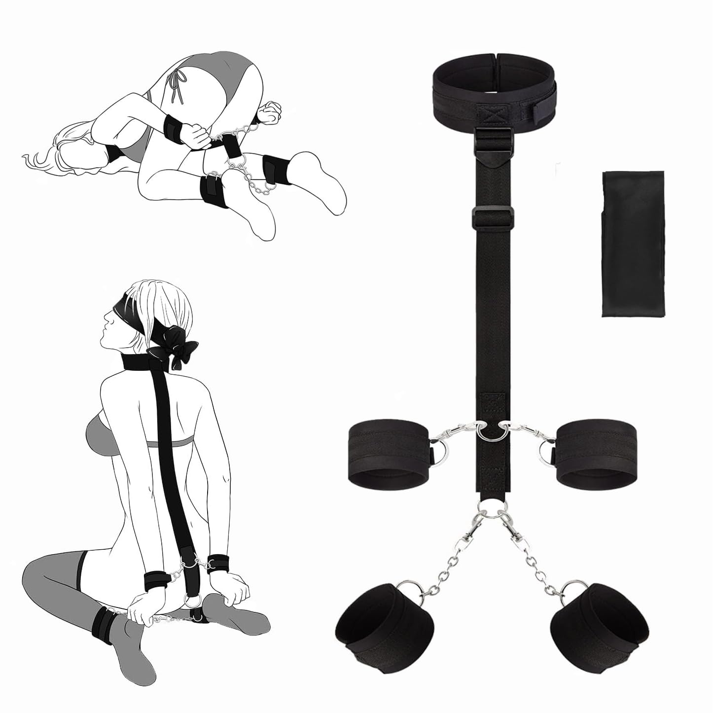 Menottes Sexy Sex Lit Kit Bdsm Bondage Retenue et Bondage Bdsms Set Accessoires Hard SM Bondagerie Sexes Harnais Femme Sexy Bdsm Homme Kit SM Sex Toýs Couple