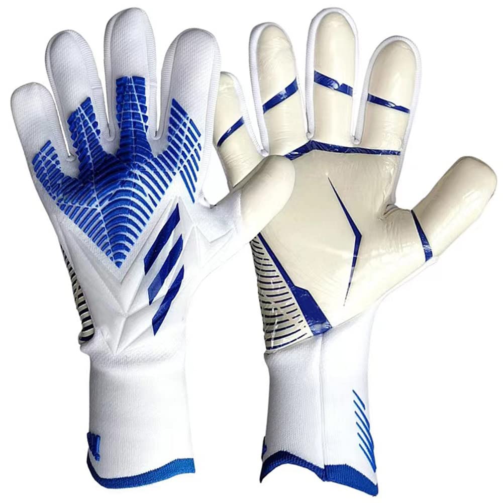 Guanti da calcio per bambini, guanti da portiere, guanti da portiere da calcio in lattice da uomo professionali, guanti da allenamento con doppia protezione per il polso, resistenti all'abrasione