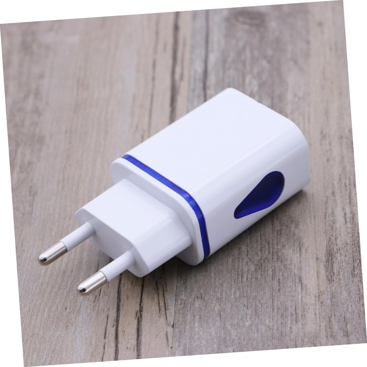 COLLBATH Caricatore da Viaggio con Doppia Porta USB per Smartphone, Forma a Goccia, Luci LED Notturne, Caricabatterie