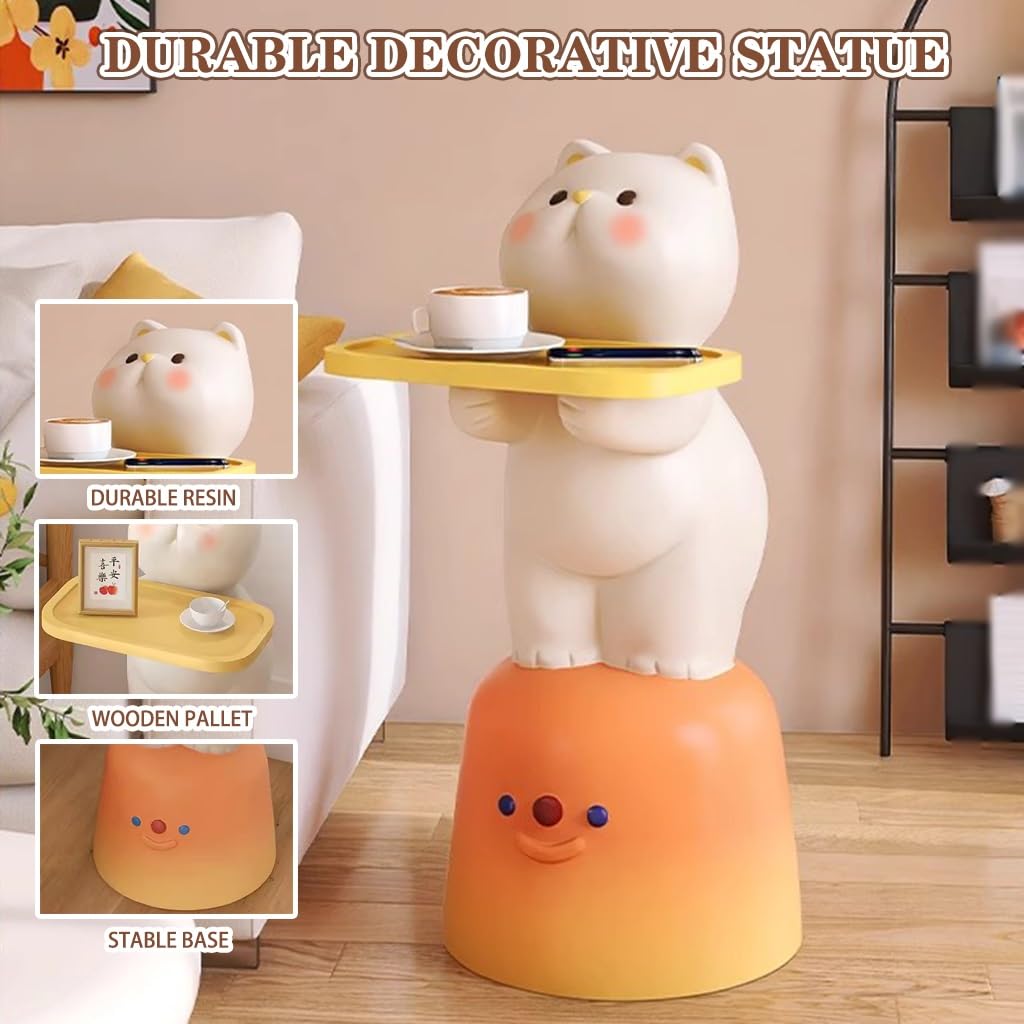 Amazon.com: Statue Holding Tray Floor-Standing Pudding Cat
