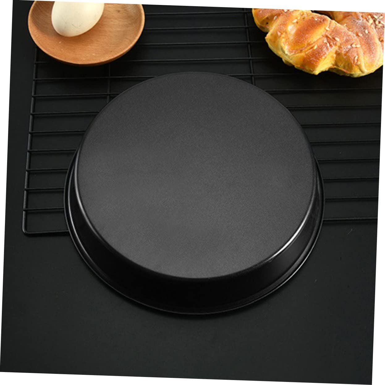 KICHOUSE Nonstick Round Pizza Tray Carbon Steel Baking Pan 21.5cm Diameter Oven Safe Great for Pizza and Cake Baking Dishwasher Safe