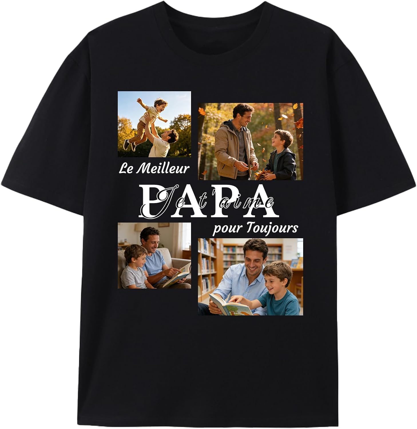 Tee Shirt Personnalisable pour Hommes Femmes T Shirt Personnalisé avec Photo Texte T-Shirt Personnalisé Recto Verso Cadeau Personnalisable