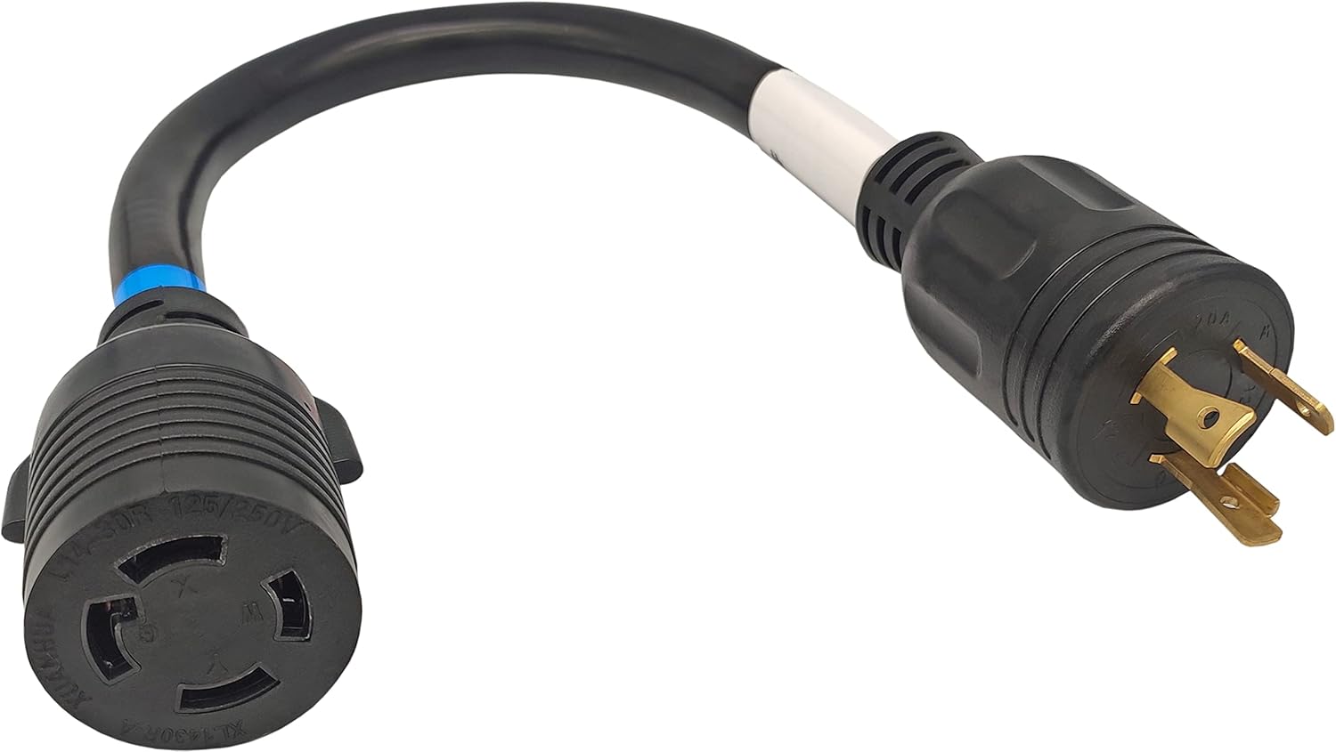 FC-103L43 Male Dryer 3 Prong Plug to Lock 4 Prong L14-30R Receptacle 3 Prong to 4 Prong Power Adapter Cord NEMA 10-30P to L14-30R 30A 125V Power Plug to 30A 125V Output Maximum 30Amp 125Volt