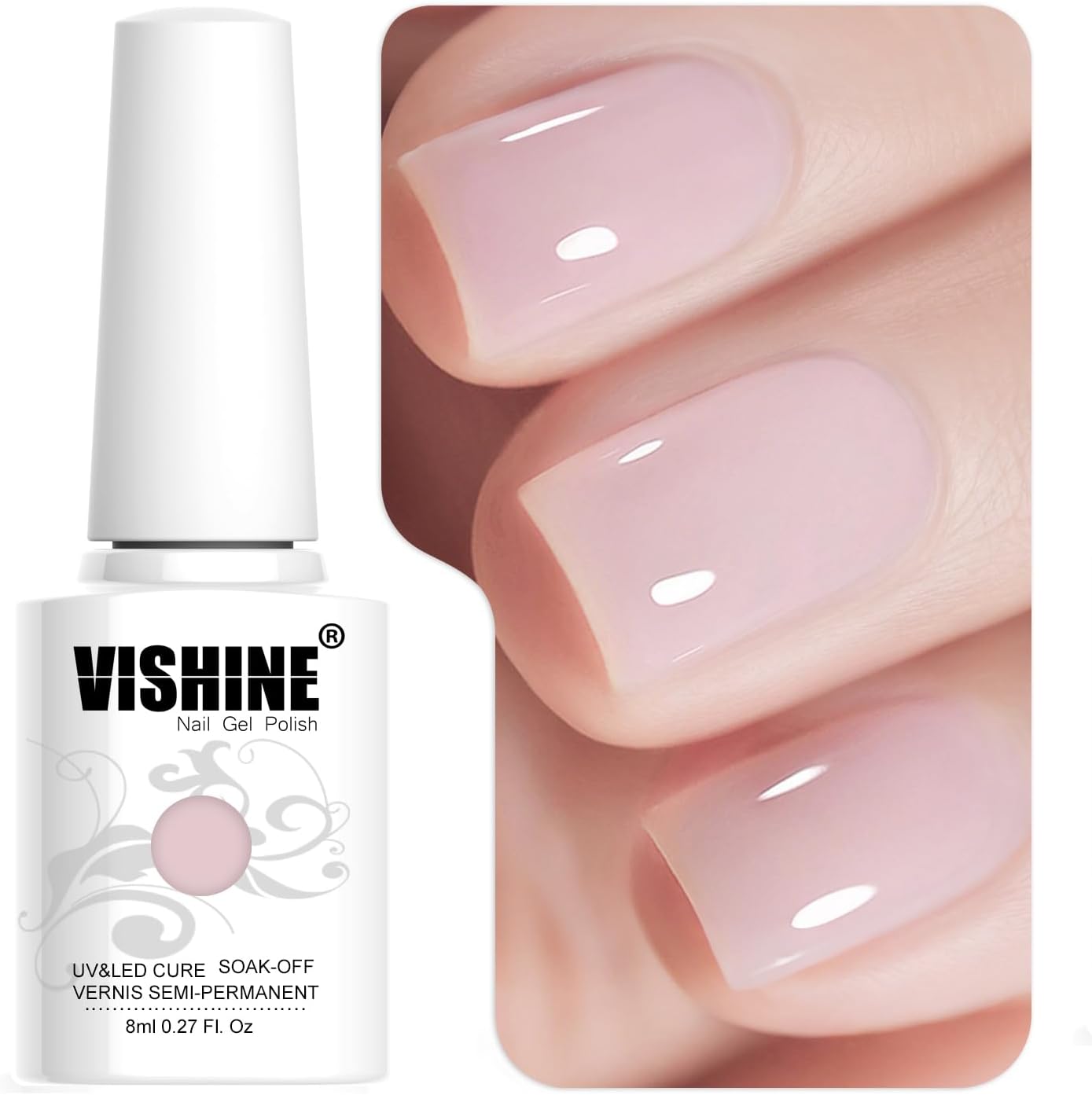 8ml Gelpolish Manicure Salon UV LED Soak Off Gel Nail Polish Varnish Color MistyRose #1361