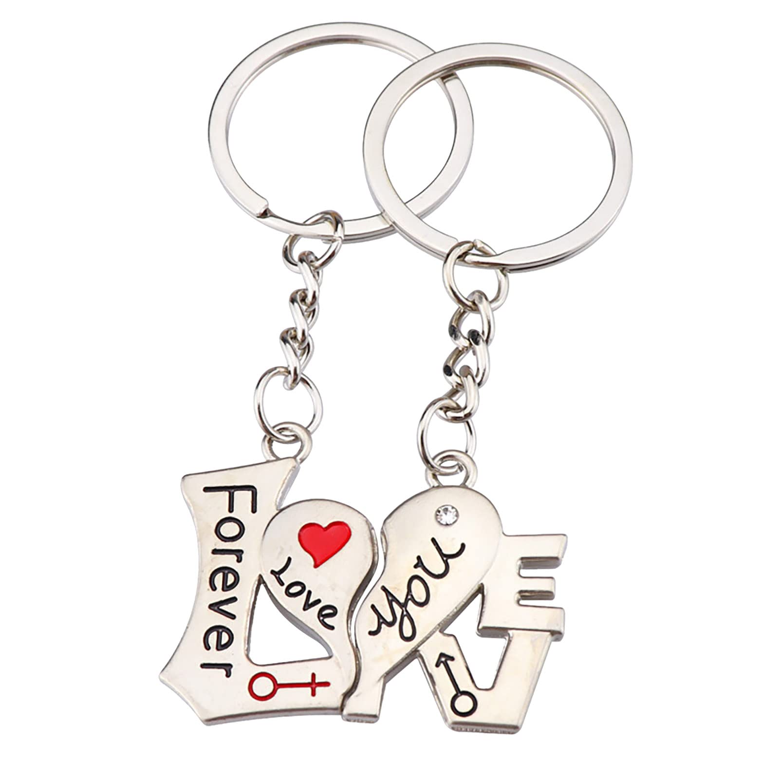 Blandoom Unisex Silver Blandoom🌹 Valentines Day 2-Part Couple Keyrings Keychain Lover Christmas Valentines Day Girlfriend Gift From Boyfriend Couple Keyring Heart Brick Couple Keychain Boyfriend Gifts For Women Best Friend
