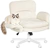 WOLTU Home Office Chair Desk Chair with 5-Level Adjustable Armrests Office Chair with Seat Cushions & Side Pockets Chenille Swivel Chair Height Adjustable for Living Room Study Beige