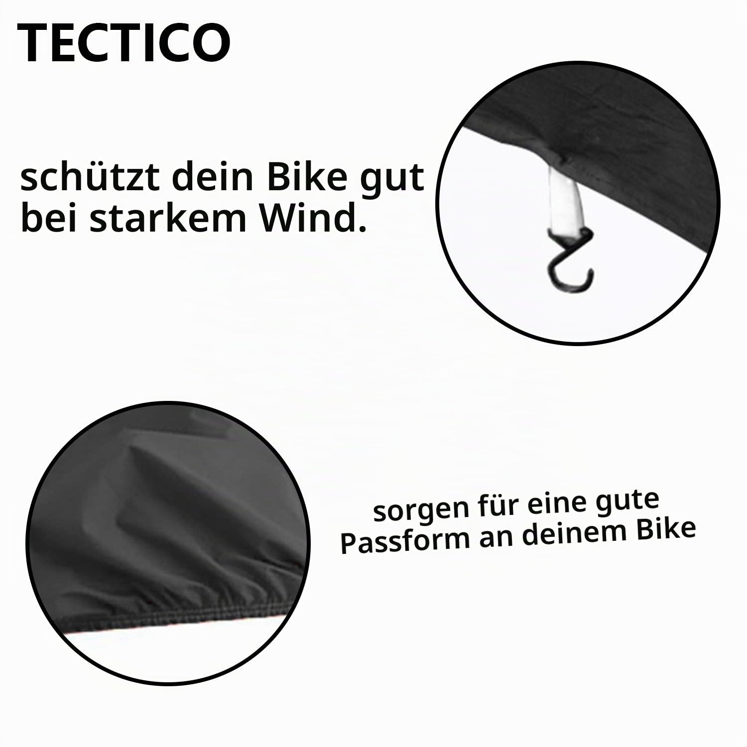 TECTICO Indoor Motorrad Abdeckplane Weich Samt-Stretch Stoff Elastisch Staubschutz XXL XXXL Motorradabdeckung für Innen Garage Hallen Show, Schwarz 116 x 43 x 55 inches