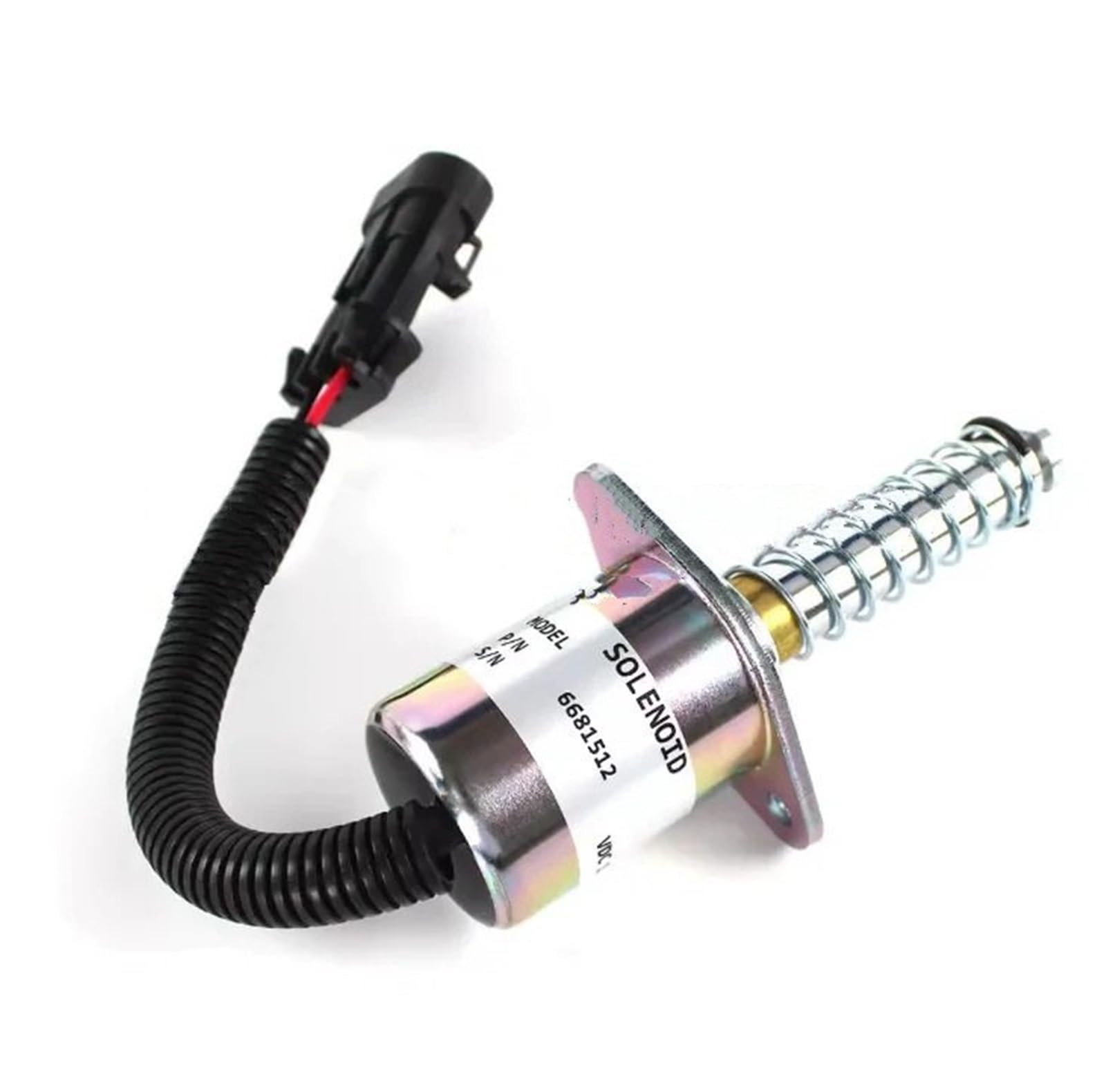 Solenoide de corte de combustible Solenoide de corte de combustible 6681512 6681513, compatible con Kubota, Bobcat S150, S160, S175, S185, T190 y 751(6681512 12V)