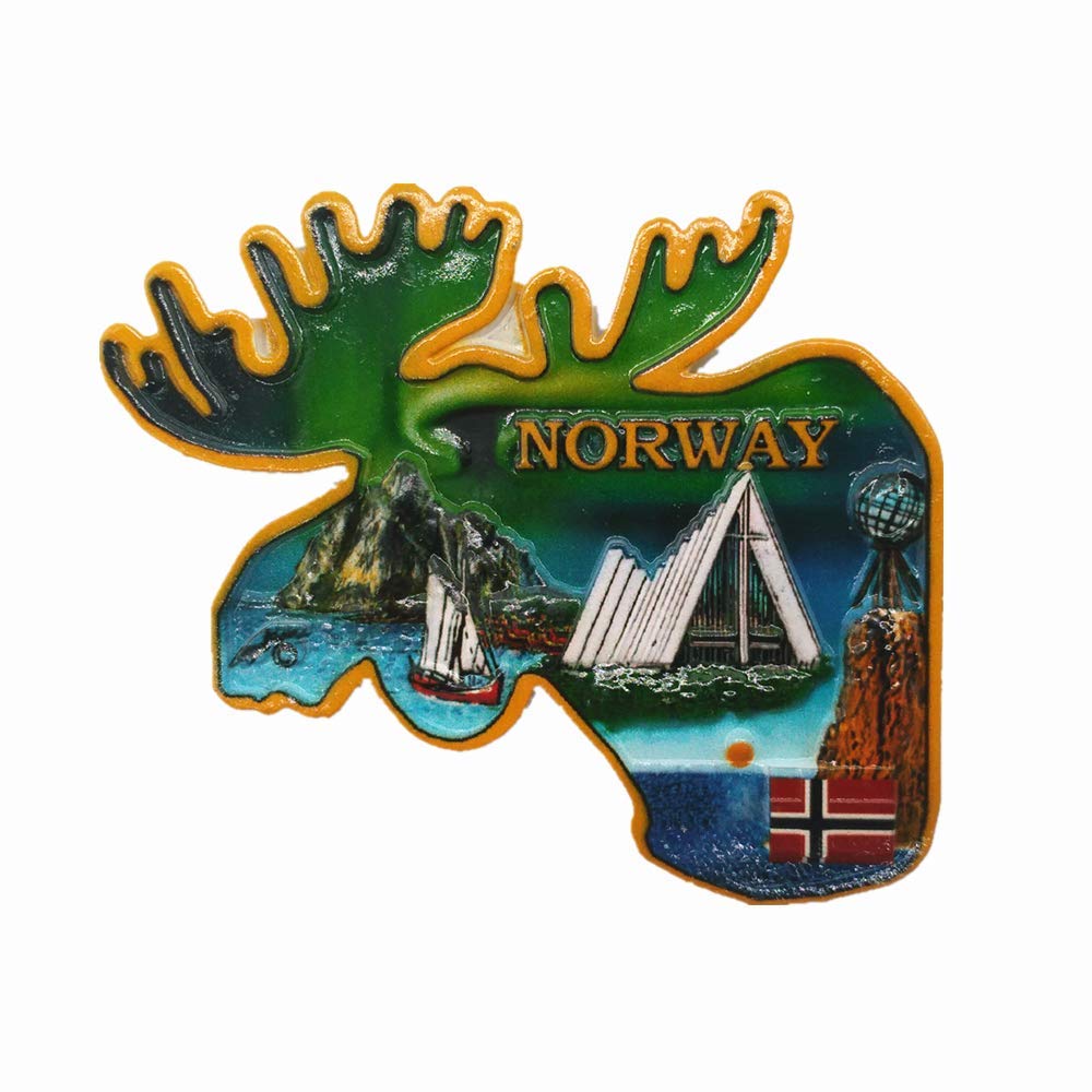 Muyu Magnet Norway 3D Reindeer Shape Fridge Magnet Travel Souvenir Gift Home Kitchen Refrigerator Decoration Magnetic Sticker Craft Collection