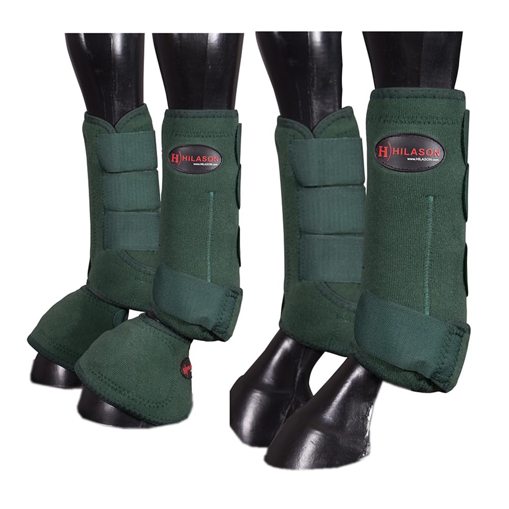 HILASON Hunter Green - Botas deportivas de competición y botas de campana, paquete de 6 unidades, protectores de patas de caballo