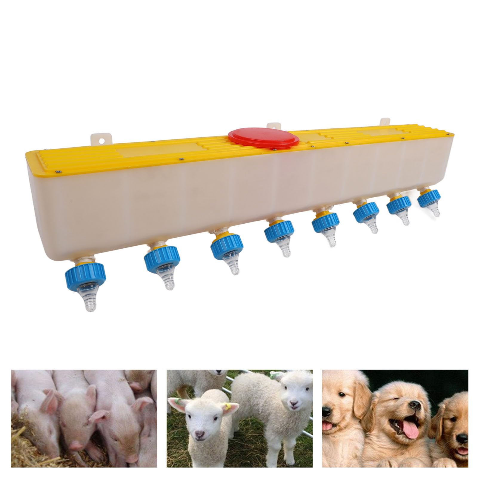 Mangiatoia per Bevande per Agnello in Silicone 10 Litri Montato a Parete con 8 Capezzoli