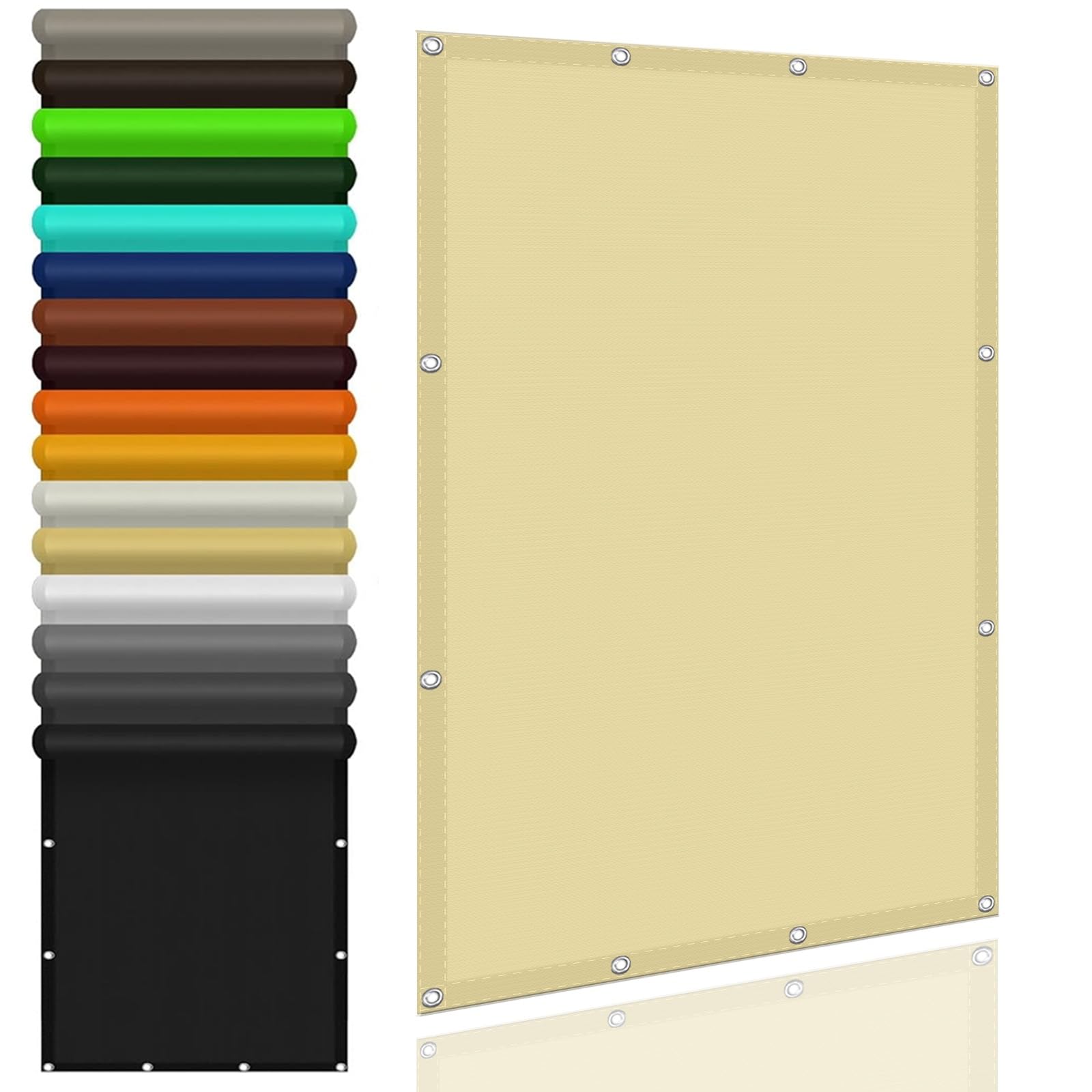 Filet d'ombrage anti 98% UV imperméable et résistant au vent jaune sable