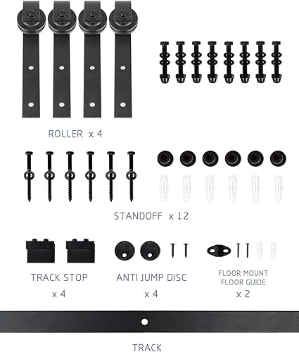 Vista 8 de S&Z TOPHAND Puerta de granero de 60 x 84 pulgadas, puerta de granero británica sin terminar/estilo moderno/madera maciza/requiere montaje simple