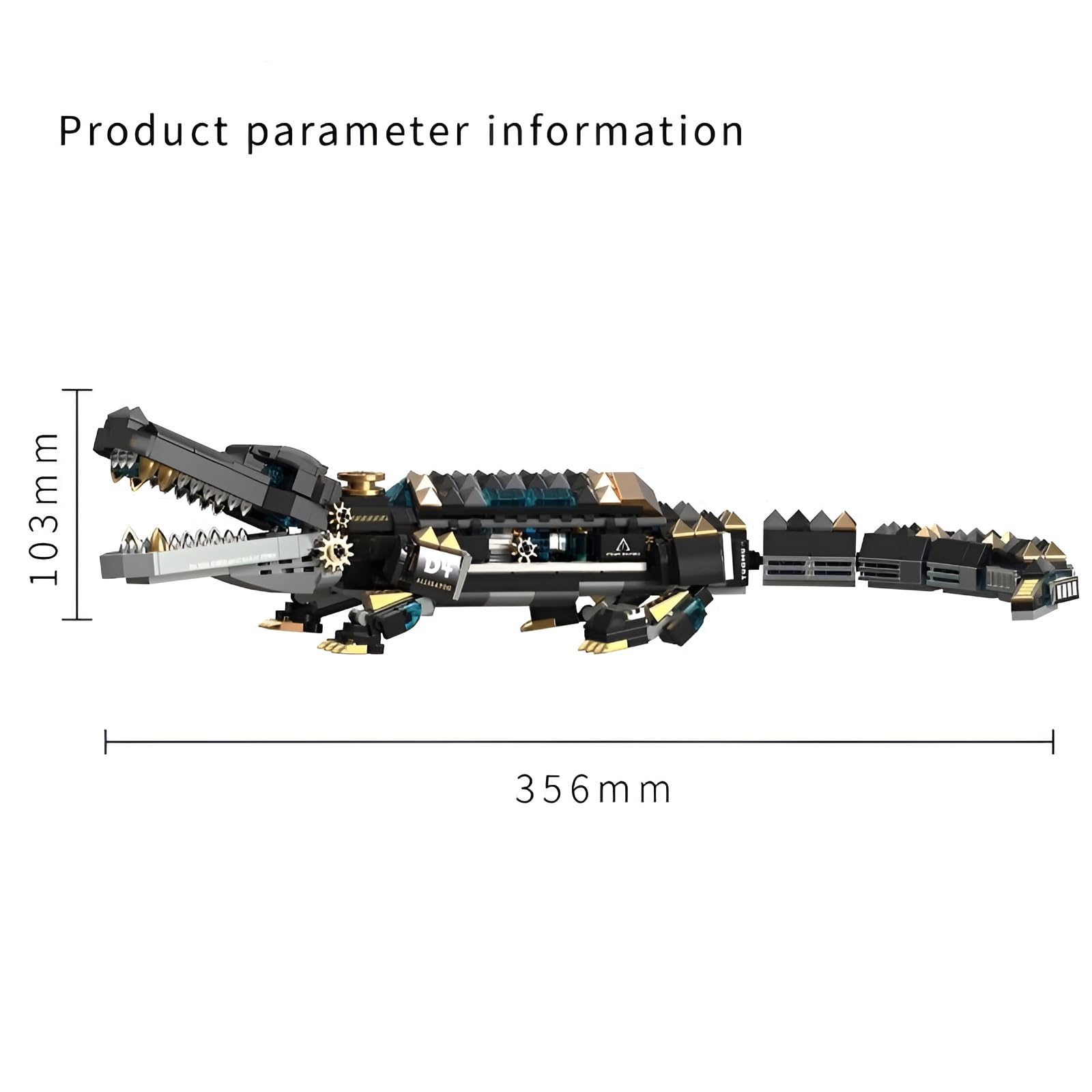 Mechanical Crocodile Building Blocks Set, 542PCS Creative Technick Alligator Model Bricks Kit - Image 3